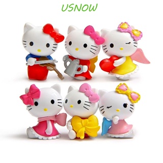 Usnow ตุ๊กตาฟิกเกอร์ PVC รูปการ์ตูนแมว Hellokitty ของขวัญ สําหรับตกแต่งบ้าน