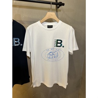 เสื้อยืดลําลอง ผ้าฝ้าย แขนสั้น คอกลม พิมพ์ลายโลโก้ B-line สําหรับเล่นกีฬา