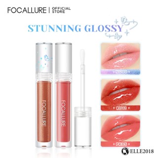 Focallure GlowySparkle Nourishing Lip Tint ลิปกลอส 3 สไตล์กลอสซี่ Tinted High Shine Shimmer Glitter Long-lasting Moisture Silicone Brush Head Instant Glow Up 3X Plant Extracts 【elle20181_th】