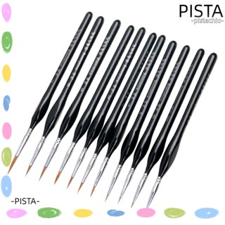 Pista ชุดแปรงเพ้นท์สีอะคริลิค ด้ามจับสามเหลี่ยม ตามหลักสรีรศาสตร์ สีดํา 11 ชิ้น