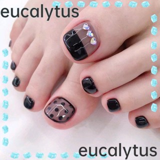 Eucalytus1 เล็บปลอม เล็บเท้า สําหรับผู้หญิง เล็บเท้า เพชร สี่เหลี่ยม