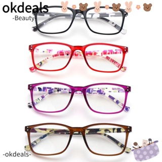 Okdeals แว่นตาอ่านหนังสือ น้ําหนักเบา พิมพ์ลาย บานพับสปริง ป้องกันสายตา แว่นตาคอมพิวเตอร์