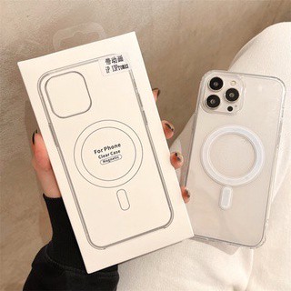 เคสโทรศัพท์มือถือแบบใส ไร้สาย แม่เหล็ก พร้อมที่ชาร์จ สําหรับ IPhone 14 Pro Max 11 12 13 Pro Max 7 8 Plus X XS Max XR SE 2020 12 13 Mini