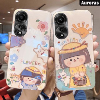 เคสโทรศัพท์มือถือ ซิลิโคนนิ่ม กันกระแทก ประดับพลอยเทียม แสงสีฟ้า สําหรับ OPPO A78 A78 NFC 4G