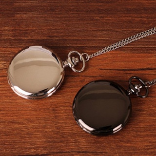 Lianli Fashion Mens Womens Smooth Pendant Necklace Quartz Pocket Watch Chain Gifts