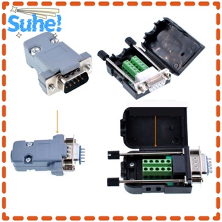 Suhe DB9 ปลั๊กเชื่อมต่อ D-sub RS232 Serial 485 COM พอร์ต 9 Pin แจ็คซ็อกเก็ต COM ปลั๊กเชื่อมต่อ ถอดออกได้ พร้อมเปลือกพลาสติก ตัวเมีย ตัวผู้ ตัวเมีย