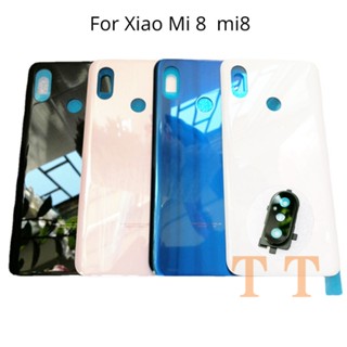 เคสแบตเตอรี่กระจกด้านหลัง แบบแข็ง พร้อมสติกเกอร์กาว สําหรับ XIAOMI MI 8 mi8