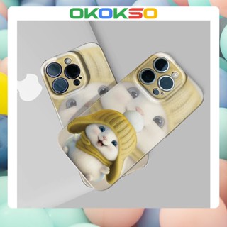 [OKOKSO] ใหม่ เคสโทรศัพท์มือถือคู่รัก กันหล่น ลายการ์ตูนกระต่ายอ้วน สีเหลือง สีขาว สําหรับ OPPO Reno9 Reno8 Reno7pro reno6 7z 5 R17 A9 2020 4Z 5G F11 A31 A15 A3S A77