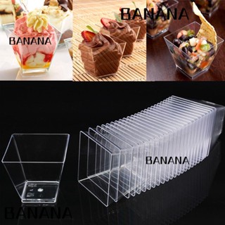 Banana1 ถ้วยใส ทรงสี่เหลี่ยมคางหมู สําหรับใส่ขนมหวาน DIY 60 มล. 10 30 50 ชิ้น