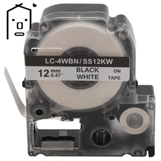 เทปฉลาก แบบเปลี่ยน LK-4WBN LC-4WBN9(SS12KW) สําหรับ Epson LabelWorks LW300 LW400 LW500 LW700 1/2 นิ้ว X 26.2 ฟุต (12 มม. X 8 ม.) 5 แพ็ค