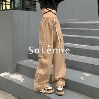 Solenne  กางเกงขายาว คาร์โก้ กางเกง ย้อนยุค 2023 NEW พิเศษ ทันสมัย fashion สบาย A20M026 36Z230909