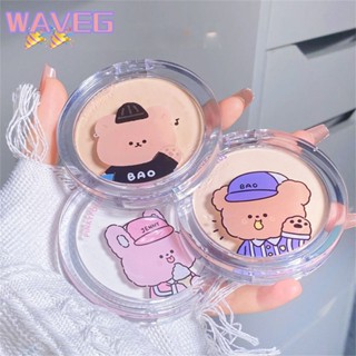 Wave Pinkyfocus Powder Cake Matte Oil Control Light Sheer Gauze Waterproof Anti-sweat Makeup Powder Cake Makeup