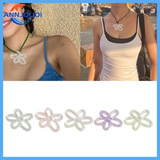 Ann จี้สร้อยคอ สร้อยข้อมือ รูปดอกไม้กลวง หลากสี 24 5 มม. 5 สี สําหรับทําเครื่องประดับ แฮนด์เมด Diy