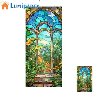 Lumiparty สติกเกอร์ฟิล์ม ลายพืช ลอกออกได้ สําหรับติดตกแต่งหน้าต่าง ห้องน้ํา ห้องนอน