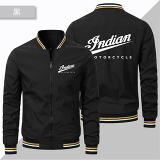 INDIAN LOGO baseball uniform FTR CARBON SCOUT BOBBER CHIEF BOBBER outdoor riding zipper thin sports windproof jacket