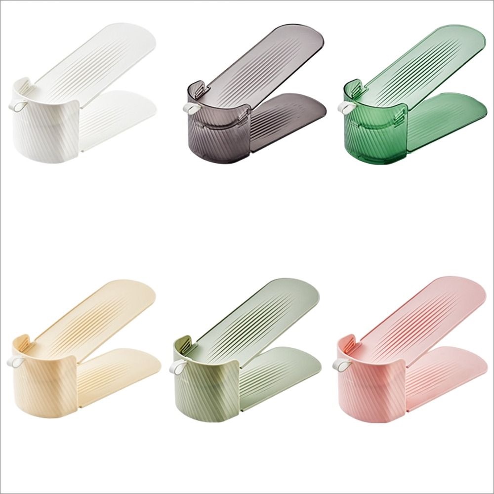 FRUITU ชั้นวางรองเท้าแบบปรับได้, ชั้นคู่ 3rd เกียร์ปรับความสูงรองเท้า, Anti Slip Stripe PP หนา Partition ผู้ถือรองเท้า Home - รูปที่ 6