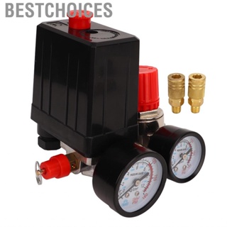 Bestchoices Pressure Switch  Durable Firm Connection 0-180PSI Air Compressor Valve Leakage Free with Gauge for Replacement