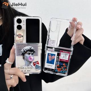 Jiehui เคสโทรศัพท์มือถือ แบบฝาพับ ลายฉลาก David สามชิ้น แฟชั่น สําหรับ OPPO Find N2