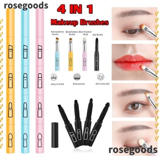 Rosegoods1 แปรงแต่งหน้า พลาสติก อเนกประสงค์ ถอดออกได้ ทนทาน สําหรับเดินทาง บ้าน 3 ชิ้น