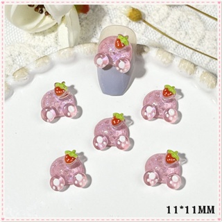 50pcs Nail Art Luminous Bear Series Jewelry Mixed Three-dimensional Ice Transparent Strawberry Bear Resin Super Flash Nail Decoration Manicure Tool For Nail Shop JOYFEEL