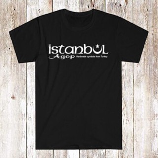 เสื้อยืด พิมพ์ลายโลโก้กลอง Istanbul Agop สีดํา สําหรับผู้ชาย ไซซ์ S 5XL