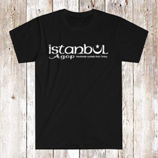 เสื้อยืด พิมพ์ลายโลโก้กลอง Istanbul Agop สีดํา สําหรับผู้ชาย ไซซ์ S 5XL