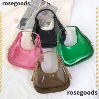 Rosegoods1 กระเป๋าถือ PVC แบบใส เรียบง่าย สําหรับใต้วงแขน