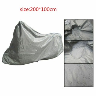 ⚡NEW 8⚡Motorcycle Protective Cover Waterproof Bike Rain&amp;Dust PEVA Silver gray