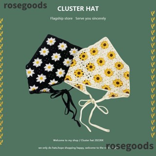 Rosegoods1 ที่คาดผมสามเหลี่ยม น่ารัก แฮนด์เมด โครเชต์ ผ้าพันคอสามเหลี่ยม สร้างสรรค์