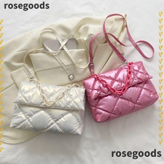 Rosegoods1 กระเป๋าสะพายไหล่ ผ้าฝ้าย ความจุขนาดใหญ่ สําหรับผู้หญิง