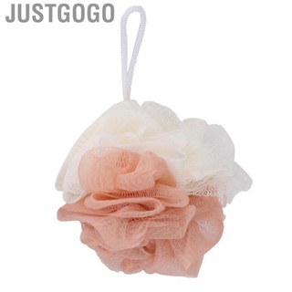 Justgogo Shower Loofah  Fluffy and Soft Convenient Inner Space Mesh Bath Ball Two Color for Bathing