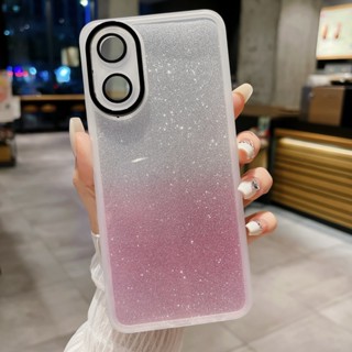 เคสโทรศัพท์มือถือแบบนิ่ม ใส กันกระแทก กันรอยกล้อง ลายกลิตเตอร์ สําหรับ OPPO A17 A17K A15 A15S A16 A16K A58 5G A78 5G A77 5G A5S A7 A12