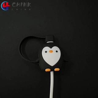 Chink ตัวถนอมสายชาร์จ USB ซิลิโคน รูปเพนกวิน กันฝุ่น กันฝุ่น