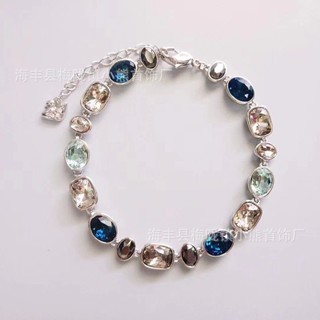 Swarovski 1: 1 สร้อยข้อมือคริสตัล ขนาดใหญ่ สีชมพู สําหรับผู้หญิง 2023