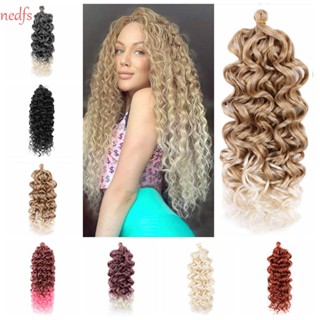 Nedfs ถักเปียคลื่นทะเล, ผมสังเคราะห์ Ombre Hawaii Afro Curl, DIY ธรรมชาติ ขนปุย ถักโครเชต์ สําหรับผู้หญิง