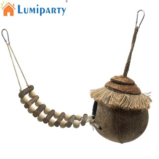 Lumiparty กรงนกมะพร้าวธรรมชาติ พร้อมบันได สําหรับนกแก้ว