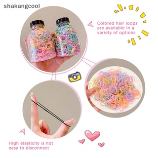 Shakangcool ยางรัดผมหางม้า แบบยืดหยุ่น ใช้แล้วทิ้ง หลากสี สําหรับเด็กผู้หญิง 1000 ชิ้น