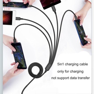 Ior สายชาร์จไนล่อนถัก 3 4 5 in 1 พร้อม Type C