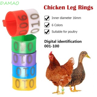 Damao แหวนพลาสติก 6 สี เส้นผ่าศูนย์กลาง 16 มม. สําหรับฟาร์มเป็ด สัตว์ปีก