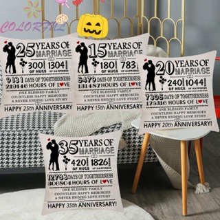 【COLORFUL】Anniversary Pillowcase Gift with Years &amp; Days Together Meaningful Souvenir