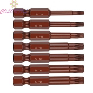 【COLORFUL】Premium Torx Screwdriver Bits Set for Drills (7pcs 50mm Hex Shank Magnetic)