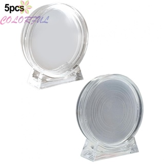 【COLORFUL】Coin Protection Box Transparent Box With Base 4cm 5PCS Coin Display Case
