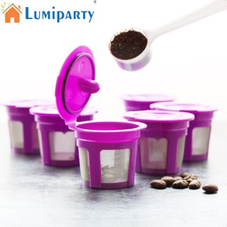 Lumiparty แคปซูลกรองกาแฟ สเตนเลส พร้อมแปรง ใช้ซ้ําได้ 4 ชิ้น สําหรับ Keurig 2.0