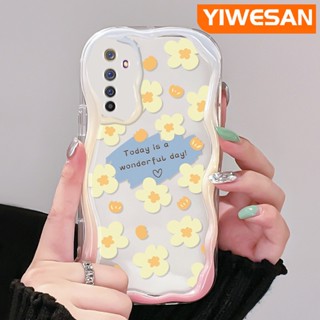 เคสโทรศัพท์มือถือ ซิลิกาเจล ใส กันกระแทก ลายดอกไม้ สีครีม สําหรับ Realme 6 Pro 6s Narzo