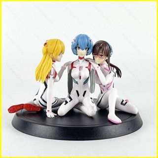 ใหม่ ตุ๊กตาฟิกเกอร์ EVA Evangelion Ayanami Rei Asuka Soryu Mari ของเล่น ของขวัญ สําหรับเด็ก เก็บสะสม 3 ชิ้น