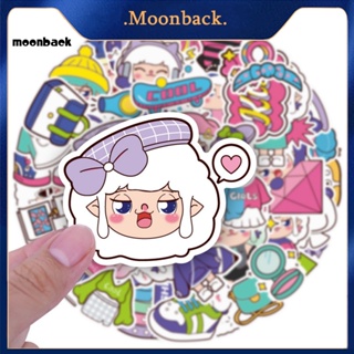 &lt;moonback&gt; สติกเกอร์ ลายการ์ตูนแกะ มีกาวในตัว สําหรับติดตกแต่งแล็ปท็อป ขวดน้ํา สเก็ตบอร์ด 50 ชิ้น