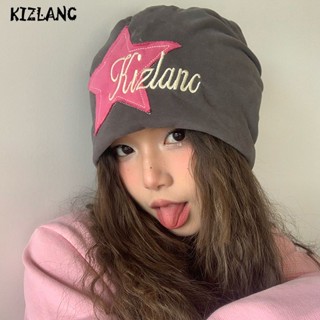 Kizlanc หมวกแก็ป ลายดาวห้าแฉก สีชมพู สไตล์พังก์ อเมริกัน y2 สีเทา สีแดงกุหลาบ สําหรับผู้หญิง