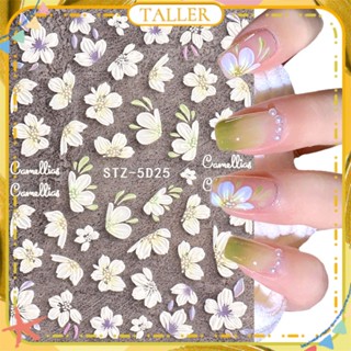 ✧Ready Stcok Nail Art Embossed 5d Camellia Tulip Nail Sticker สามมิติ Flower Love Adhesive Sticker Spring Summer Nail Decoration Manicure Tool For Nail Shop TALLER