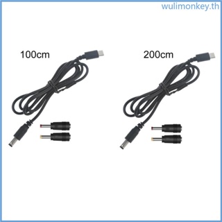 Wu 60WPD สายชาร์จ USB C Type-C ตัวผู้ เป็น DC5 5x2 1 มม. ตัวผู้ พร้อมอะแดปเตอร์ 3 5x1 35 มม. 4 0x1 7 มม.