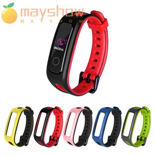 Mayshow สายนาฬิกาข้อมือซิลิโคน แบบนิ่ม สีสันสดใส สําหรับ Huawei Band 4e 3e Honor Band 4 Running